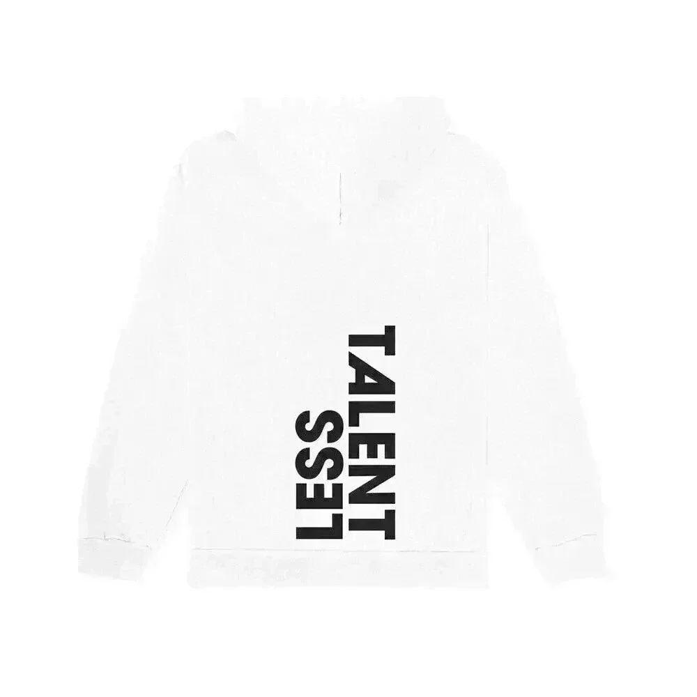 Talentless Less Talent Logo Hoodie White Women’s Size L